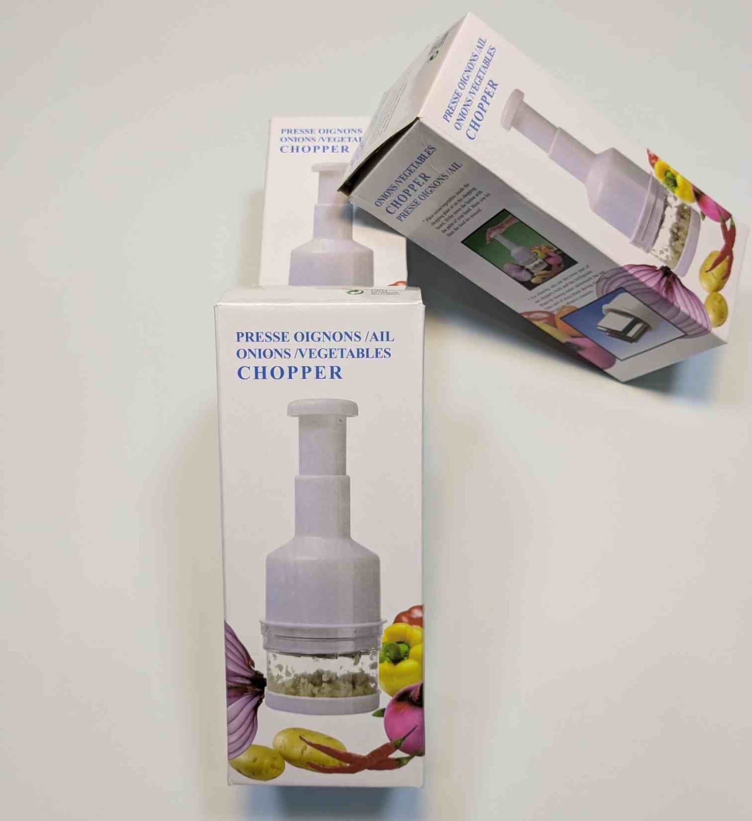 Push-Down Vegetable & Onion Chopper – Stainless Steel Blades, Fast & Easy Cutting